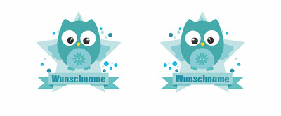 Trinkflasche mit Trkise Baby Eule als Motiv - Ansicht 2
