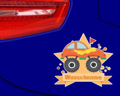 Monstertruck Auto Aufkleber mit Namen