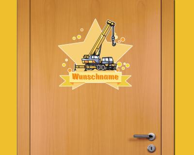 Buntes Wandtattoo Trschild 