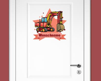 Buntes Wandtattoo Trschild 