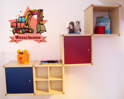 Buntes Wandtattoo Trschild 