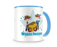 Tasse mit 9 unterschiedlichen Jungen Motiven 3 Tasse Modellnummer  blau