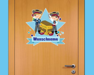 Buntes Wandtattoo Türschild 