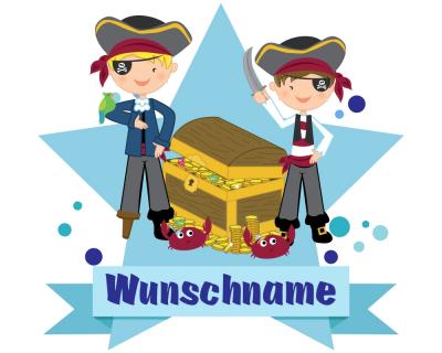 Buntes Wandtattoo Trschild  Piraten 
