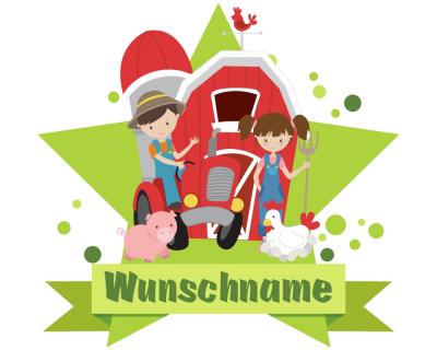 Buntes Wandtattoo Trschild  Bauernhof 