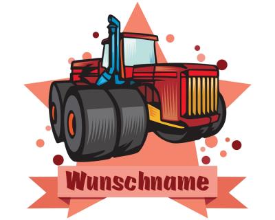 Großer Traktor Aufkleber mit Namen Autoaufkleber Namensaufkleber Kinder