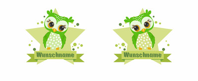 Trinkflasche mit Grne Eule als Motiv - Ansicht 2