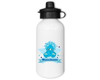 Trinkflasche mit Blauer Dino als Motiv