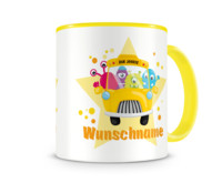 Tasse mit 9 unterschiedlichen Jungen Motiven 4 Tasse Modellnummer  gelb