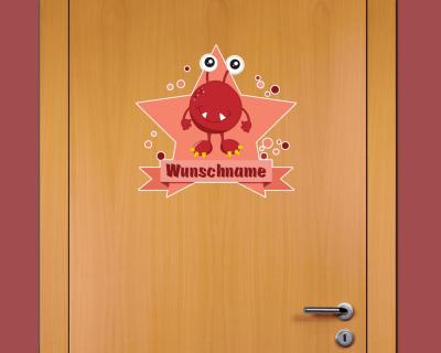 Buntes Wandtattoo Türschild 