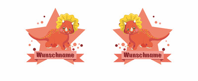 Trinkflasche mit bedruckt mit dem Motiv Roter Dino - Ansicht 2