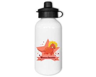 Trinkflasche mit bedruckt mit dem Motiv Roter Dino