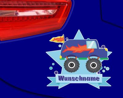 Monstertruck Van Aufkleber mit Namen