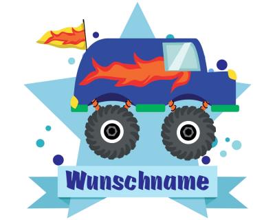 Monstertruck Van Aufkleber mit Namen