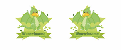Trinkflasche mit bedruckt mit dem Motiv Grner Dino - Ansicht 2