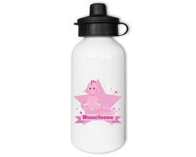 Trinkflasche mit bedruckt mit dem Motiv Rosa Dino