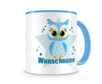 Tasse mit 9 unterschiedlichen Mdchen Motiven Tasse Modellnummer  blau