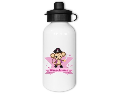 Trinkflasche bedruckt mit dem Motiv Rosa Piraten Affe