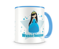 Tasse mit 9 unterschiedlichen Mdchen Motiven Tasse Modellnummer  blau