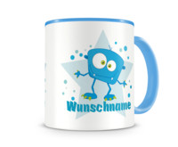 Tasse mit 9 unterschiedlichen Mdchen Motiven Tasse Modellnummer  blau