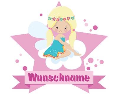Buntes Wandtattoo Trschild  Se Fee 