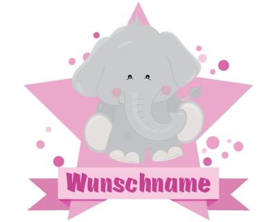Buntes Wandtattoo Trschild  Ser Elefant 