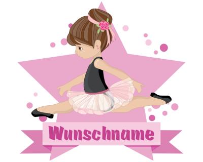 Ballerina Aufkleber mit Namen