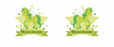 Trinkflasche bedruckt mit dem Motiv Grünes Einhorn - Ansicht 2