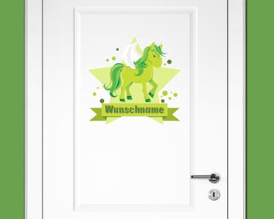 Buntes Wandtattoo Türschild 