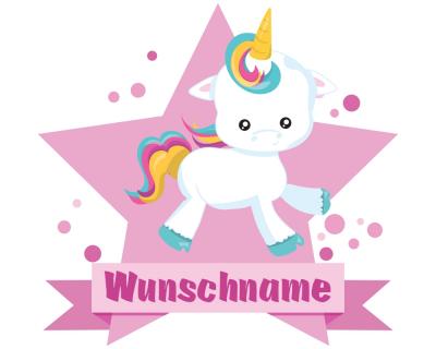 Buntes Wandtattoo Trschild  Ses Baby Einhorn 