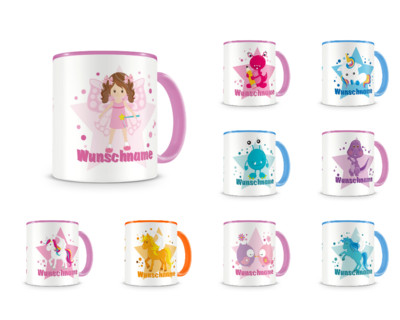 Tasse mit 9 unterschiedlichen Mdchen Motiven 3