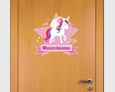 Buntes Wandtattoo Trschild 