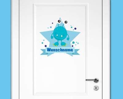 Buntes Wandtattoo Trschild 