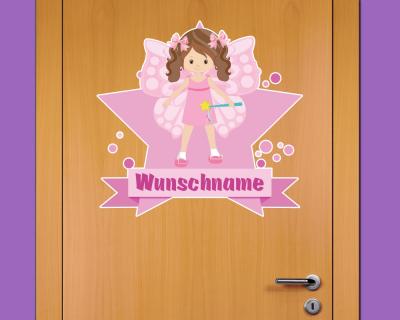Buntes Wandtattoo Trschild 
