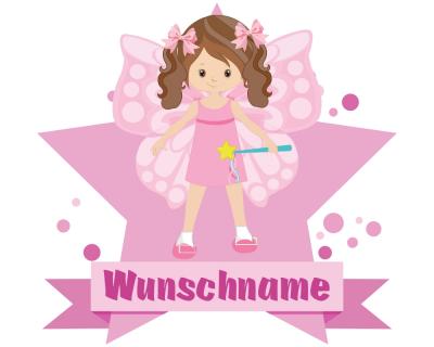 Buntes Wandtattoo Trschild  Schmetterlings Fee 