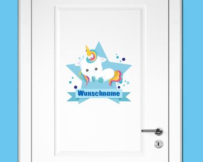 Buntes Wandtattoo Trschild 