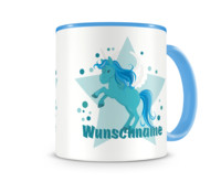 Tasse mit 9 unterschiedlichen Mdchen Motiven 3 Tasse Modellnummer  blau