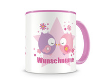 Tasse mit 9 unterschiedlichen Mdchen Motiven 3 Tasse Modellnummer  rosa