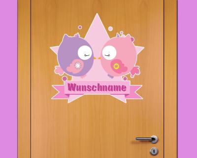Buntes Wandtattoo Trschild 