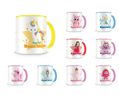 Tasse mit 9 unterschiedlichen Mdchen Motiven 4