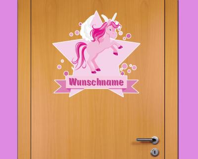Buntes Wandtattoo Türschild 