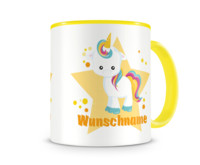 Tasse mit 9 unterschiedlichen Mdchen Motiven 4 Tasse Modellnummer  gelb