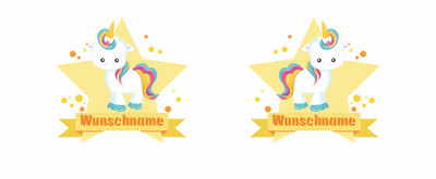 Trinkflasche bedruckt mit dem Motiv Knuffiges Baby Einhorn - Ansicht 2