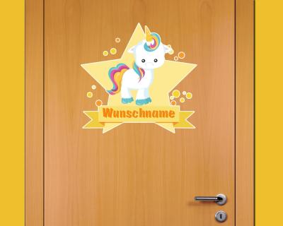 Buntes Wandtattoo Türschild 