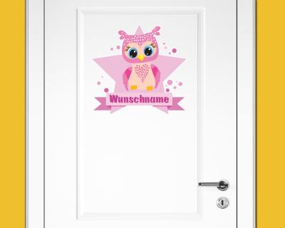 Buntes Wandtattoo Türschild 