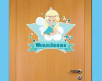 Buntes Wandtattoo Türschild "Schmetterling-Prinzessin"