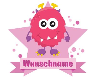 Buntes Wandtattoo Trschild  Pelziges Monster 