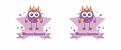 Trinkflasche bedruckt mit dem Motiv Lila Monster - Ansicht 2