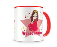 Tasse mit 9 unterschiedlichen Mdchen Motiven 4 Tasse Modellnummer  rot