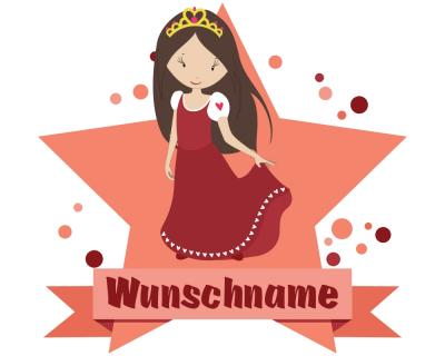 Buntes Wandtattoo Trschild  Prinzessin 